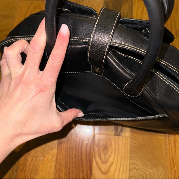 VINTAGE DIOR BLACK SADDLE BOWLER BAG WITH CARD AND KEY - Picture 4 of 9